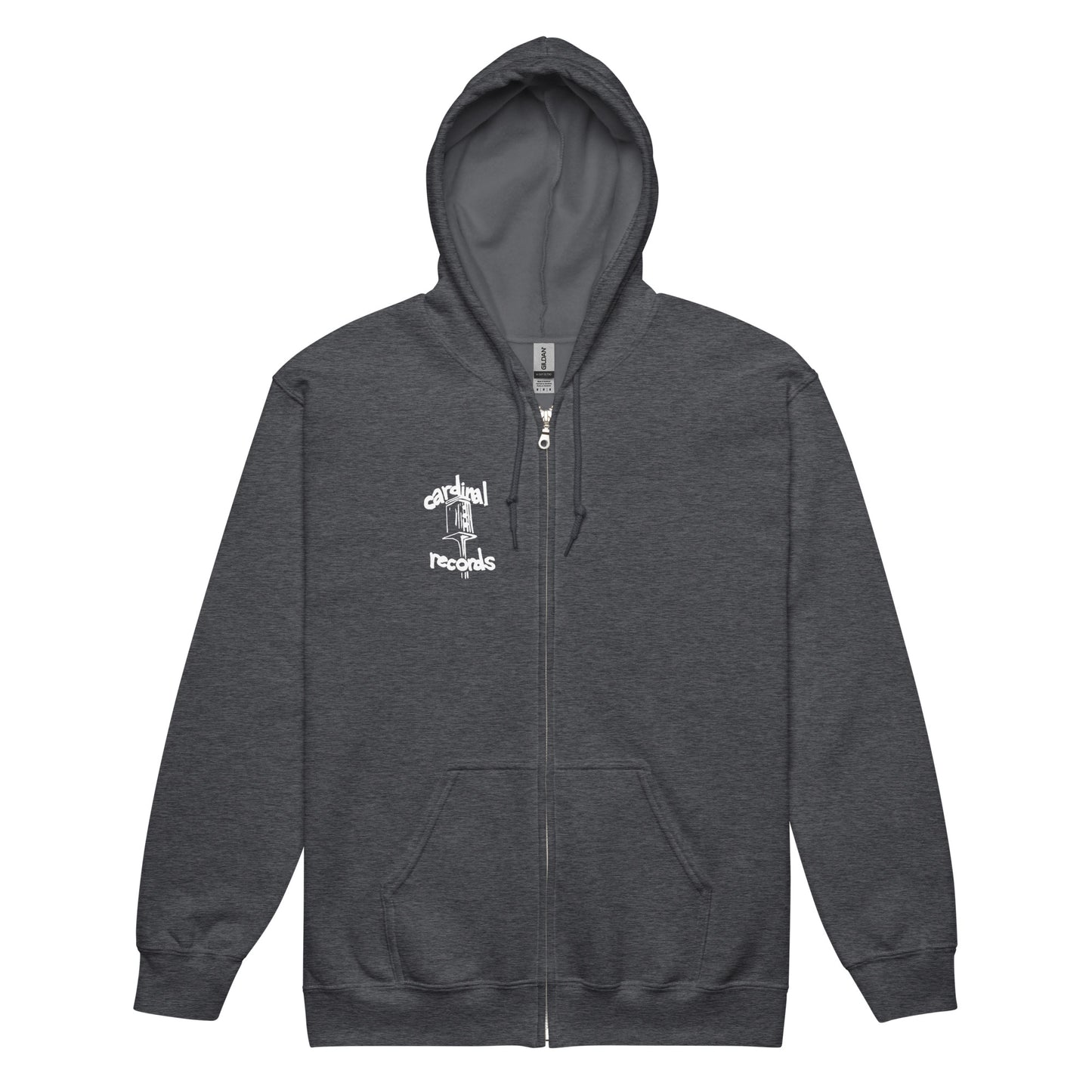 Cardinal Records - Unisex heavy blend zip hoodie in Black, Blue & Heather Grey