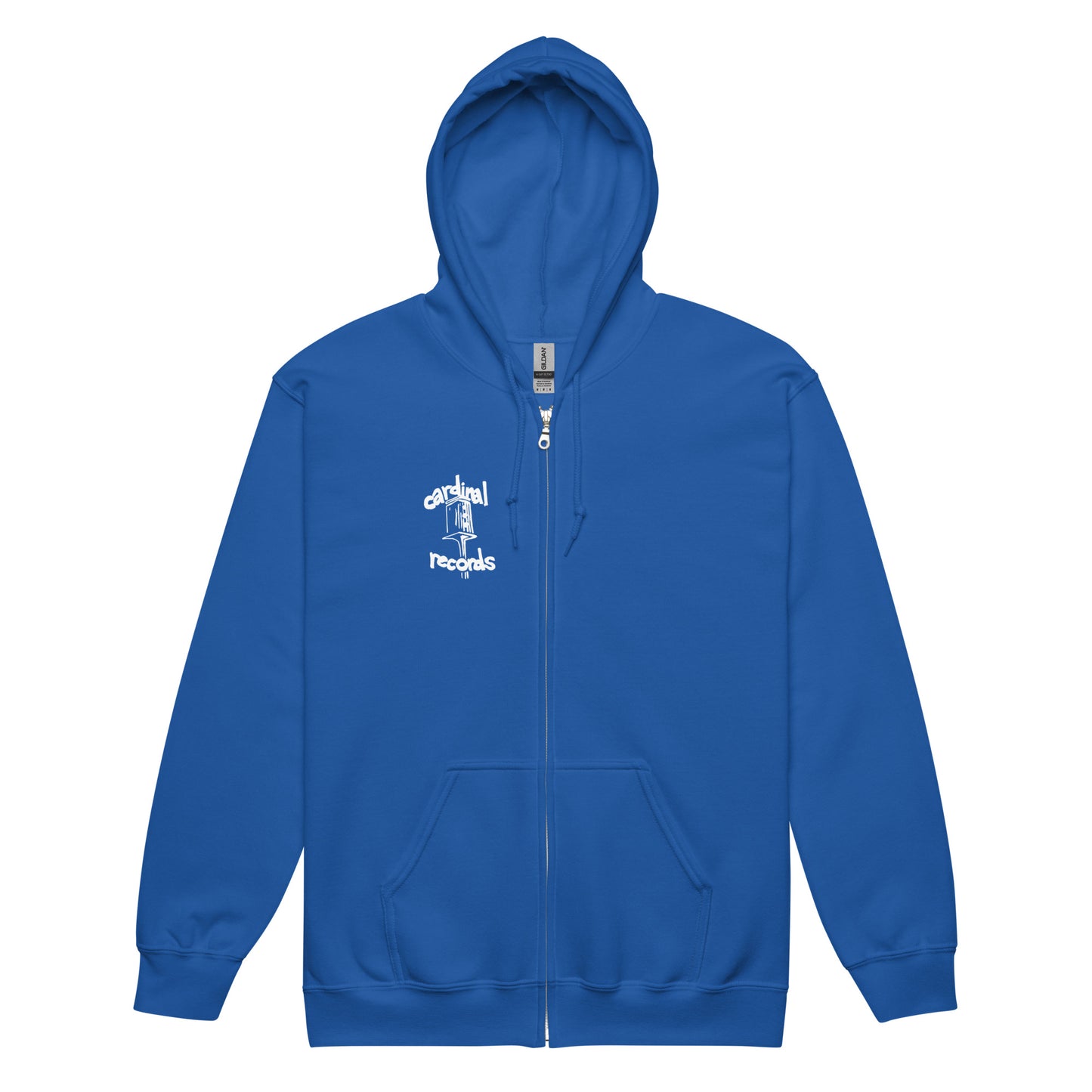 Cardinal Records - Unisex heavy blend zip hoodie in Black, Blue & Heather Grey