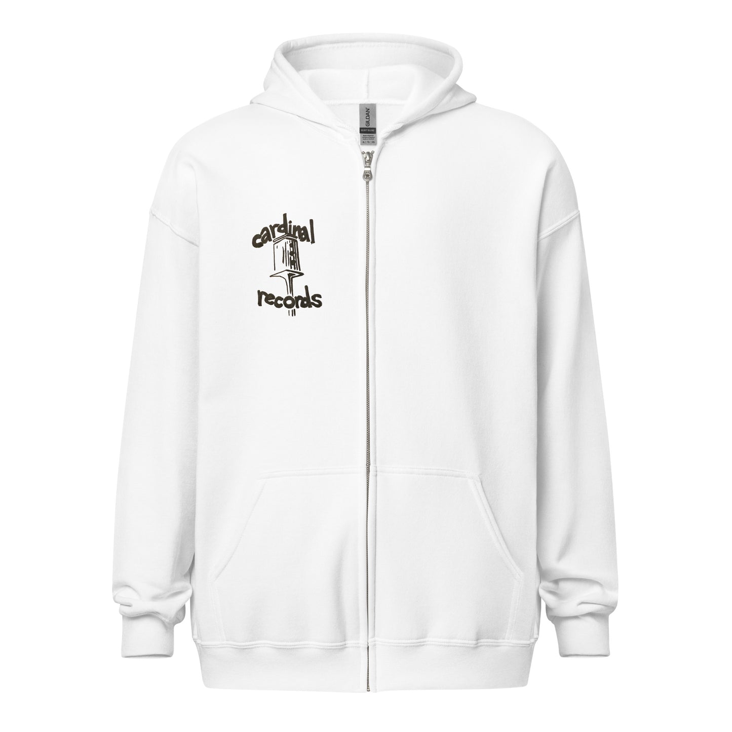 Cardinal Records - Unisex heavy blend zip hoodie in White