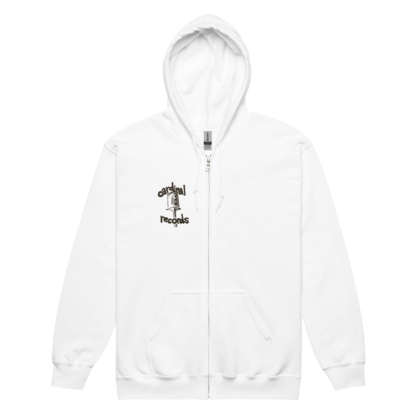 Cardinal Records - Unisex heavy blend zip hoodie in White