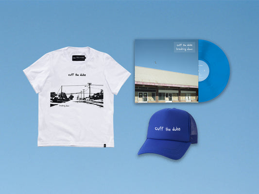 Pre-order: Limited Edition T-shirt designed by Frere Du Nord + Signed Sky Blue Breaking Dawn Vinyl + Trucker Hat